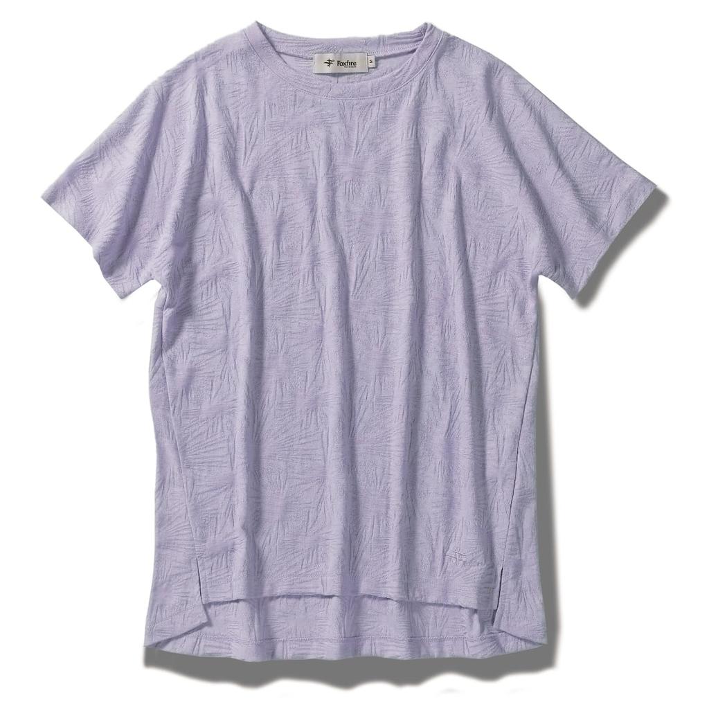 Foxfire TS Leaf Jacquard T-Shirt, Women's, Lavender, 8215427, Moisture-Wicking, Quick-Drying