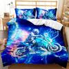 Motorcycle Duvet Cover Set Motocross Racing Bedding Dirt Bike Extreme Sports For Men Teens Boys Kids Polyester Comforter Cover