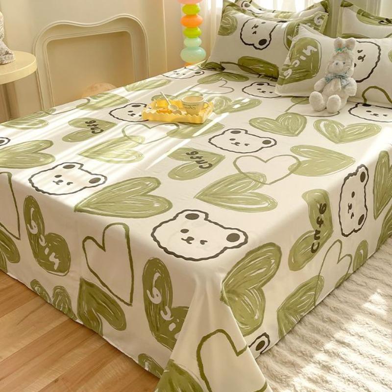 Fitted Bed Sheet Fashion Modern Household Dormitory Comfortable Skin-friendly Cartoon Bedspread King Queen Size Bedcover Ins