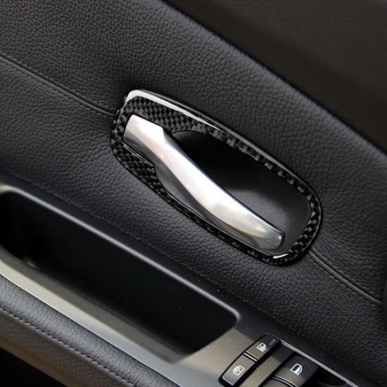 Carbon Fiber Interior Door Handle Cover Trim For BMW E60 5series 2006-2010
