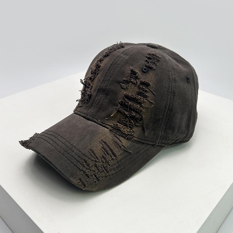 New Men Women Gradient Broken Style Baseball Hats Distress Sunshade Breathable Personal Snapback Caps Versatile Fashion Retro