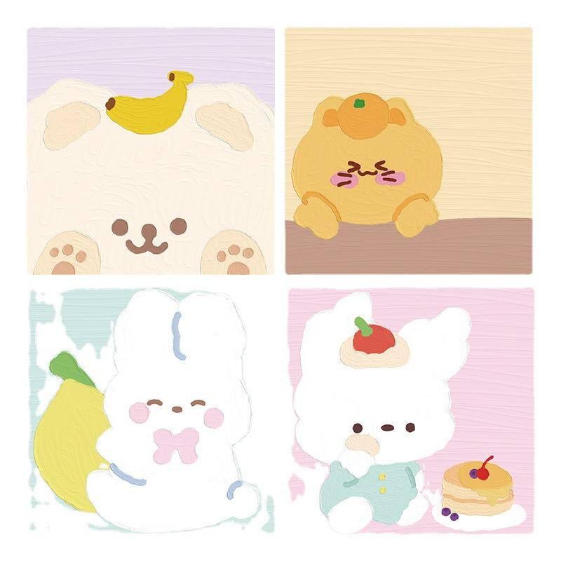 Style Three Painting Office School Supplies Sticky Notes Simple and Cute Message Paper N Times Memo Pad Kawai Stationary Gift
