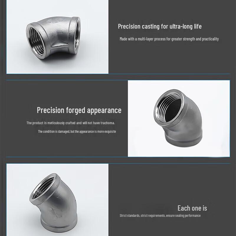 Gongyan 304 Stainless Steel 45-Degree Internal Thread Elbow
