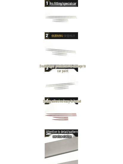 C-Class Skirt Trim and Door Edge Anti-Scratch Bright Strips