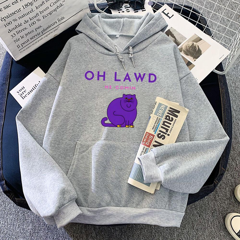 

Long Sleeve Men/Women Hoodies Oh Lawd He Treading Letter Printing Sweatshirts Cartoon Funny Graphic Sudaderas Fleece Soft Hoodie 3XL