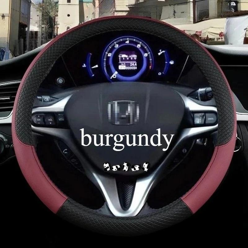 Car Steering Wheel Cover for Honda Civic 2004 2006 2007 2008 2009 2012 2013 2014 2015 PU Leather Non-slip AAccessories 38cm Size