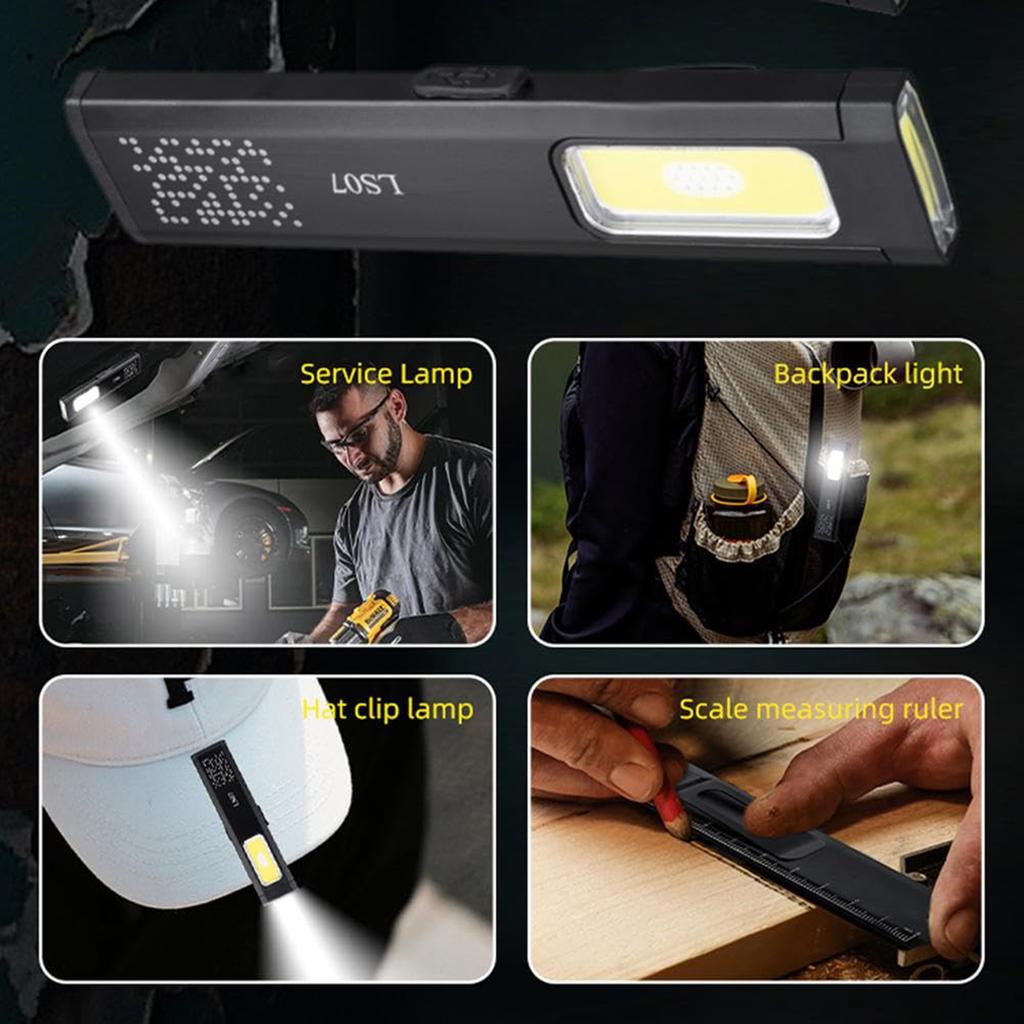 Rechargeable Multi Function LED Small Flashlight with Magnetic & Clip Portable Flat Mini Flashlight for Everyday Carry Travel