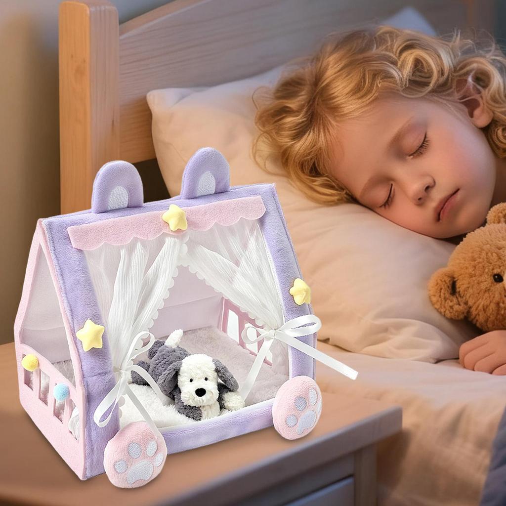 Doll Tent Bed Creative Doll Bed Mini Princess Bed Dollhouse Pretend Play Toy for Girl Toddler Kids Play Nursery