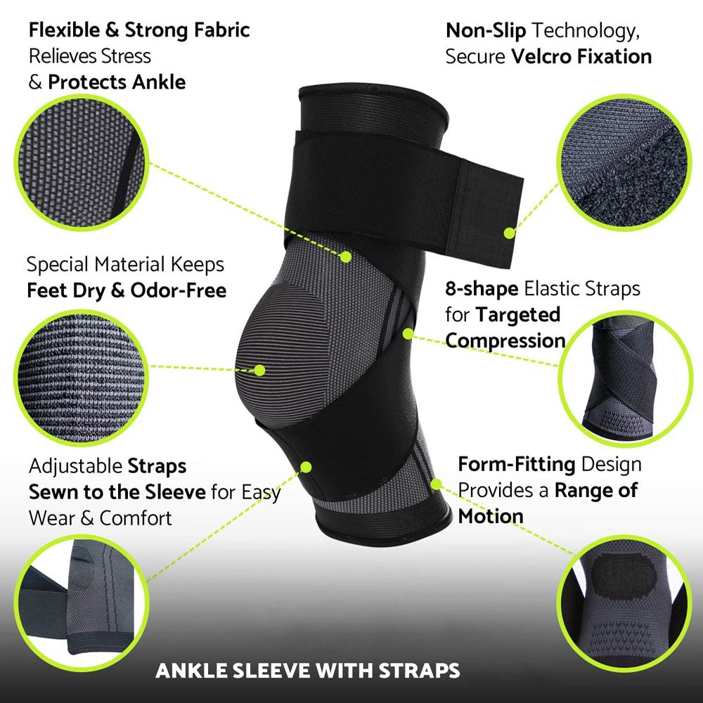 1 PC Athletic Ankle Brace Compression Strap Sleeves Support Pressurized Elastic Bandage Foot Guard Gear Gym Fitness Accessory