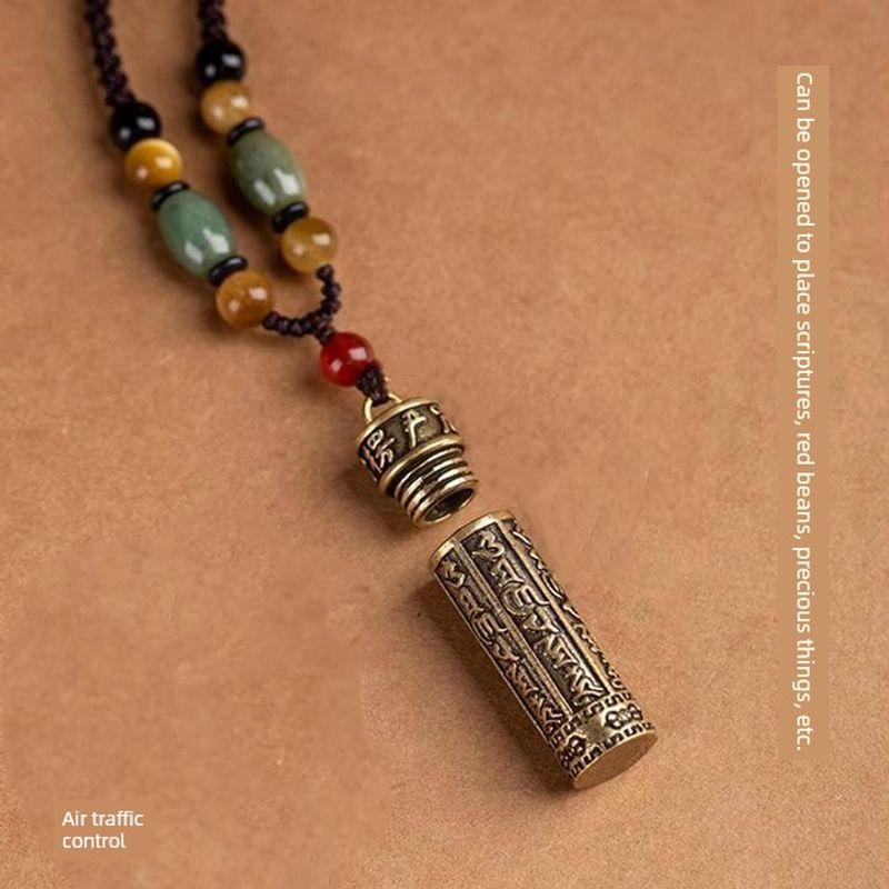 

Men s and Women s Necklaces Pendant Portable Bringing Good Luck and Wealth Ornament Dragon Niche for a Statue of the Buddha Hollow Can Be Opened Gawu box pendant (air pipe)