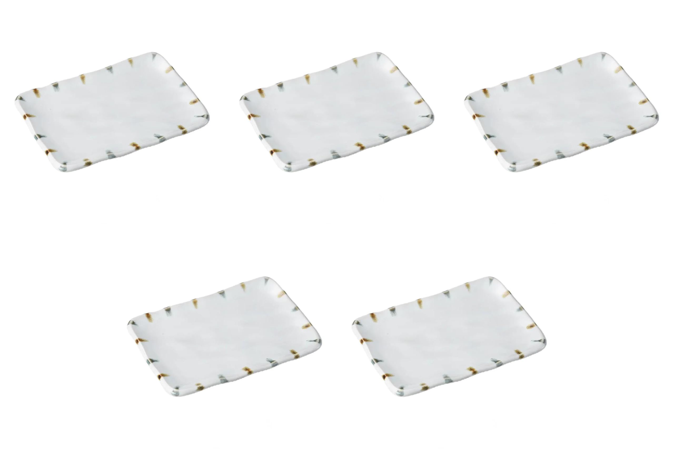 

Set of 5 brushed rim ware plates x x ware plates Setomonohonpo 8.0cm 2-color [22 15.5 2.7 cm]