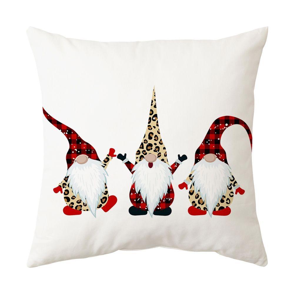 Christmas home decoration pillow cover Merry Christmas Snowman Christmas tree plaid printed cushion cover Sofa room decoration
