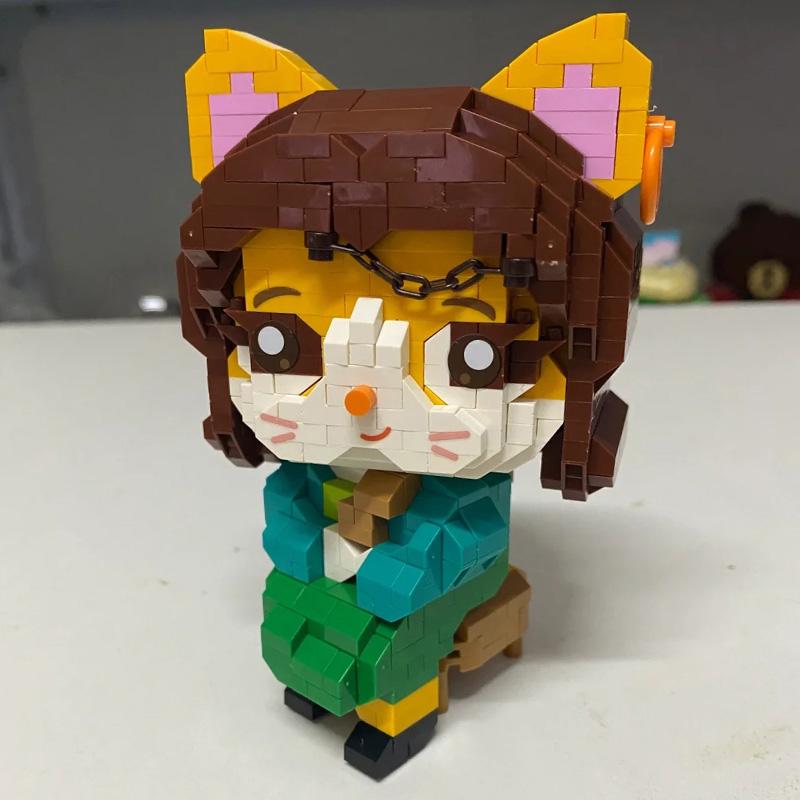 LOZ 8904 Animal World Mona Lisa Cat Sit Lady Pet Doll Chair 3D Model Mini Diamond Blocks Bricks Building Toy for Children No Box