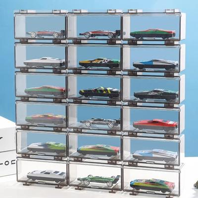 Car Toys  Transparent Dustproof Carro Model Collection Display Combinable Shell Acrylic Storage Box For Boys Gift