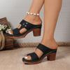Spring and Summer New Breathable and Lightweight One-piece Buckle Strap Fashionable Thick Heel Slippers