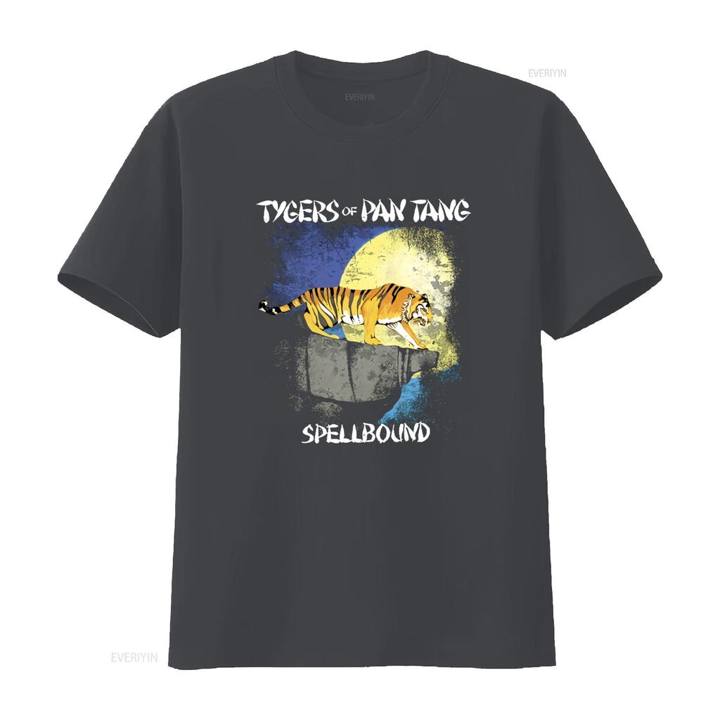 Tygers Of Pan Tang Spellbound T Shirt Official Mens with Tiger Design Under Moonlight vintage Washed homme Stylish Casual