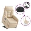 Recliner Chair with Lift Assist Electric Beige Microfiber Fabric