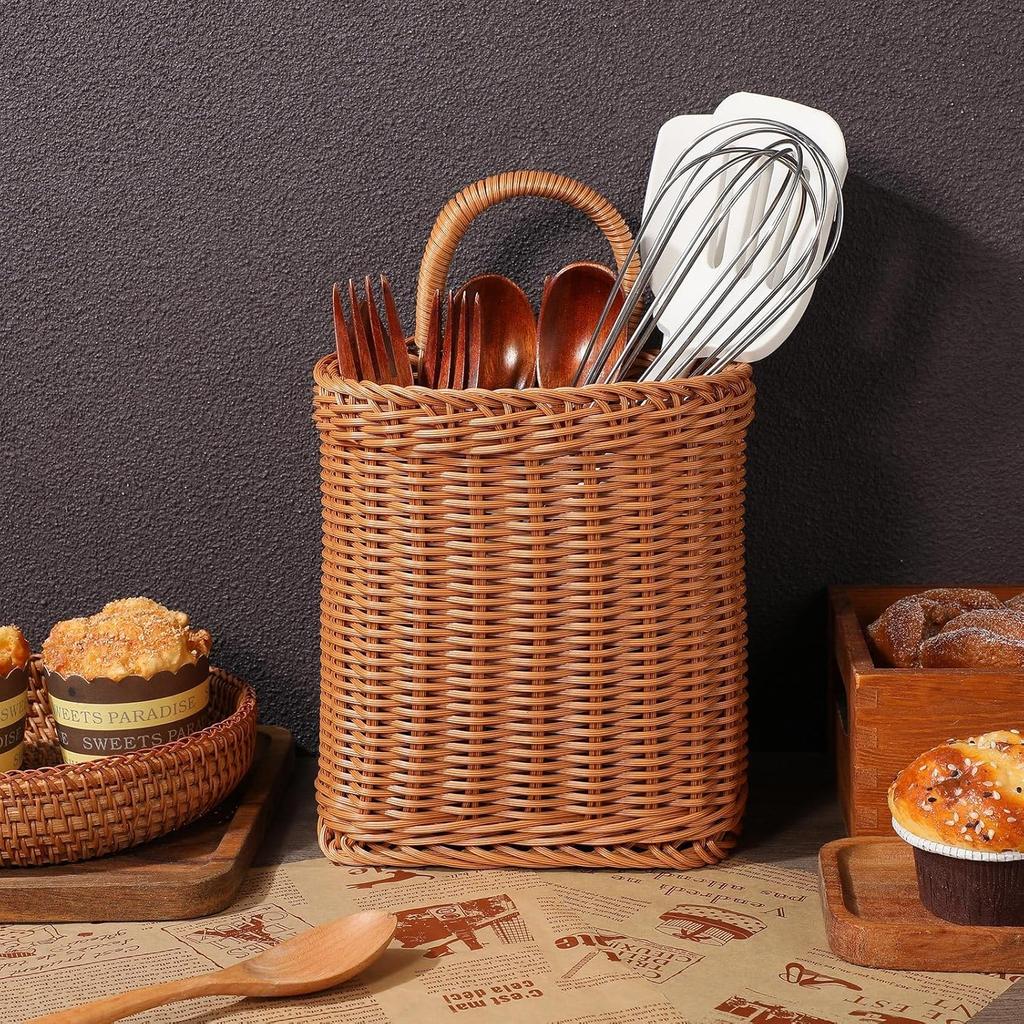 1Pcs Kitchenware Hanging Basket Wall Hanging Flower Baskets Front Door Hanging Basket Woven Hanging Basket Tableware Plant Basket 11 X 6.68 X