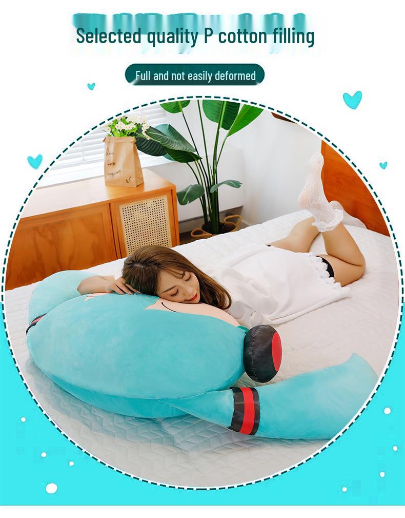 Hatsune Weich Niedlich 2D Großer Kopf Plüschkissen – Zuhause/Büro Nickerchen Rückenlehne & Entzückende Puppe Geschenk Dekoration