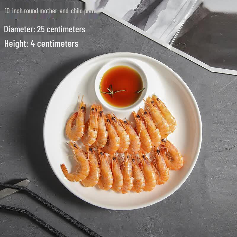 Nordic Ceramic Dumpling Plate with Sauce Dish