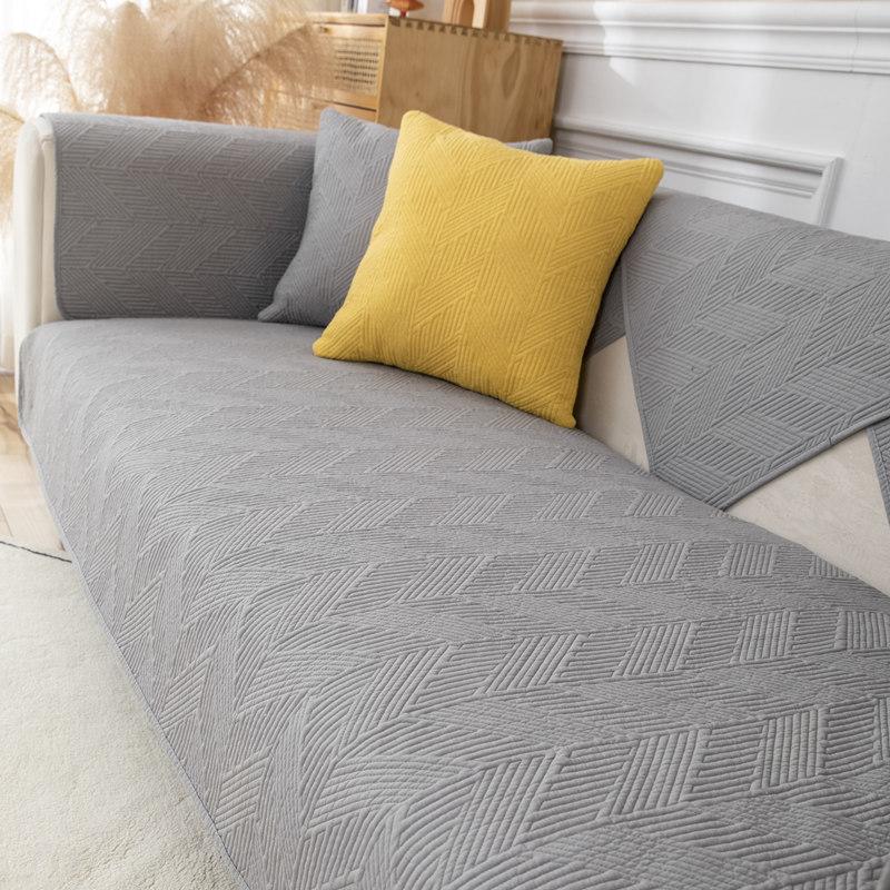 Pure Cotton Sofa Cushion, Universal In All Seasons, Washed Non-Slip Fabric, Nordic Simple Cotton Combination, All-Inclusive, Universal Armrest Towel