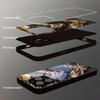 Golden Gradient Line Splice Pattern Tempered Glass Phone Case For iPhone 17 16 Pro Max 15 14 13 12 11 16E 7 8 Plus XR XS X Cover