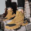 Men's shoes high-top outdoor Martin boots thick-soled wear-resistant big yellow boots locomotive style retro casual tooling boots men's trendy shoes