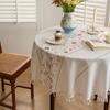 Waterproof Cotton Linen Embroidered Tablecloth for Dining or Coffee Table