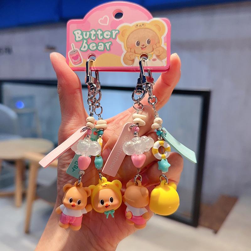Butterbear Mini Duo Pack Keychain, Adorable & Exquisite Cartoon Bear Bag Charm Pendant