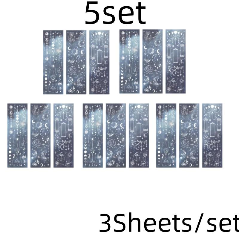 3 Sheets Butterfly Moon Star Stickers PET Transparent Decorative Stickers For Craft Album Journal Scrapbooking