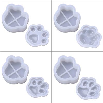 Flexible Sturdy Silicone Epoxy Resin Castes Mould Dog Paw Shaped Tray Dishes Mould for Craft and Home Decoration