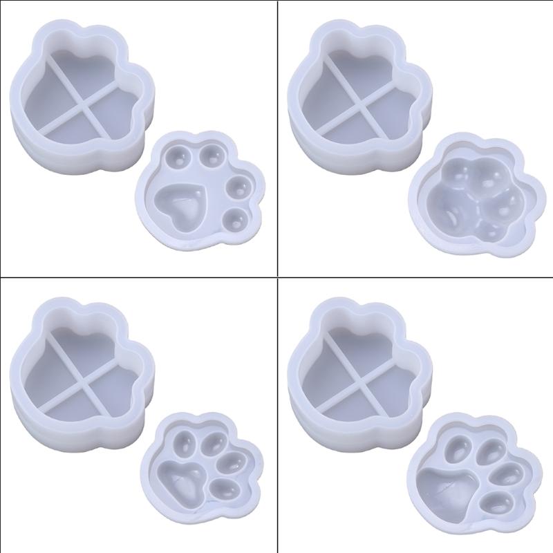 Flexible Sturdy Silicone Epoxy Resin Castes Mould Dog Paw Shaped Tray Dishes Mould for Craft and Home Decoration