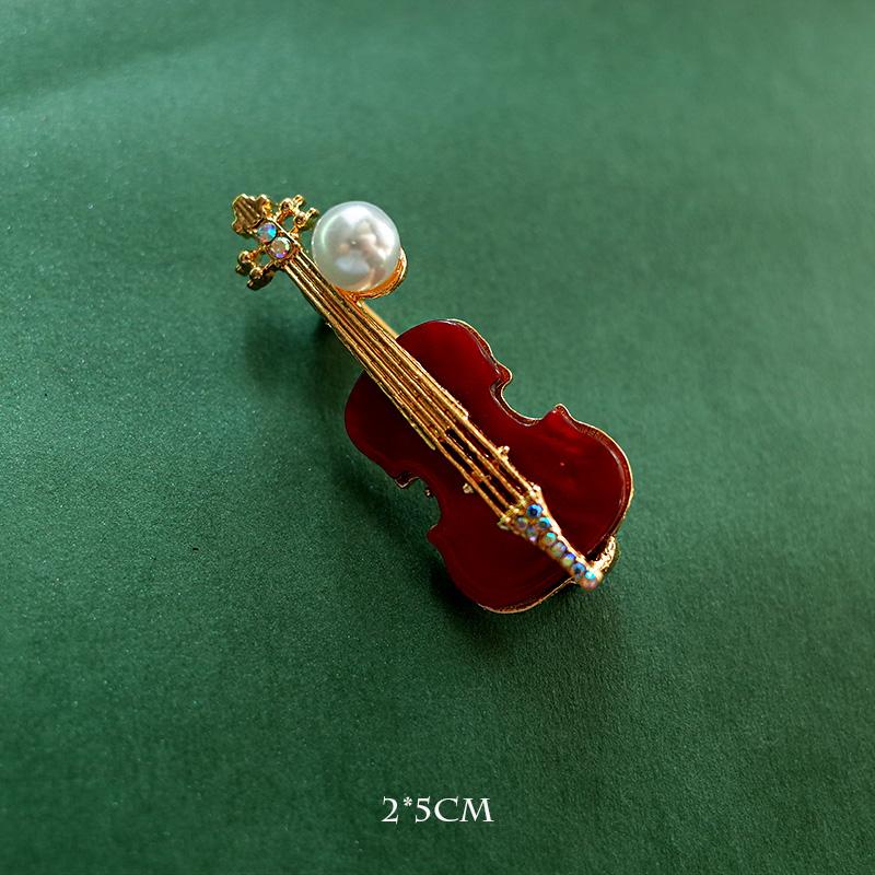 Fashion Musical Instruments Guitar Violin Cello Piano for Women Collar Brooch Cap Backpack Suit Pin