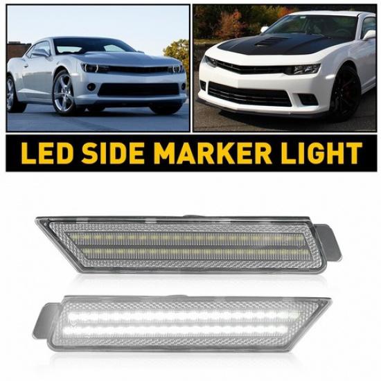 For 2010-2015 Chevy Camaro SS Style FrontRear White LED Side Marker Lights USEA
