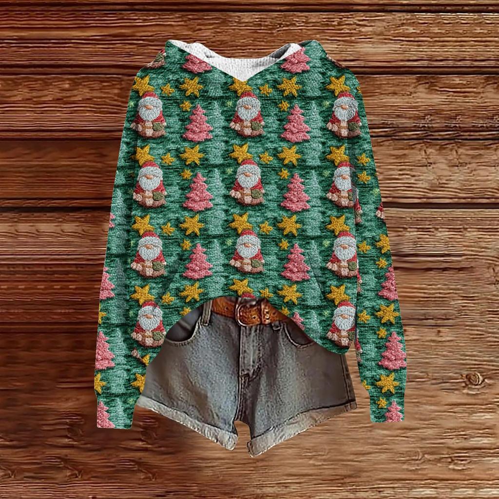 Sweatshirts For Women Knit Sweater Cute Shirt Fall Pullover Hooded Sweatshirt