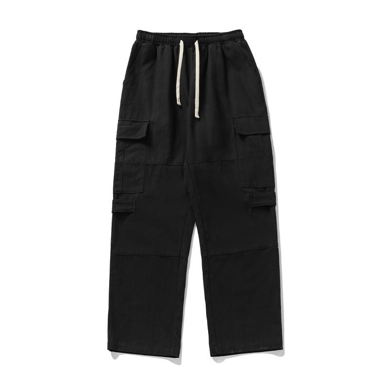 Men's clothing, trendy brand tooling casual pants men's spring new loose retro multi-pocket design trousers
