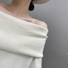 Women's Off-Shoulder Loose Cashmere Sweater - Autumn/Winter Knit Base Layer, Versatile Lazy Style Top