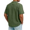 Men Casual Style Denim Short Sleeve Vintage Henley Neck Shirt with Chest Pockets and Button Front Design