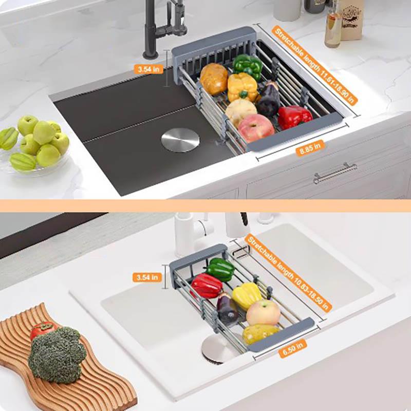 Kitchen Sink Drain Rack Dish Drain Rack Kitchen Basket Folding Drain Rack Stainless Steel Kitchen Sink Kitchen Washing Dishes