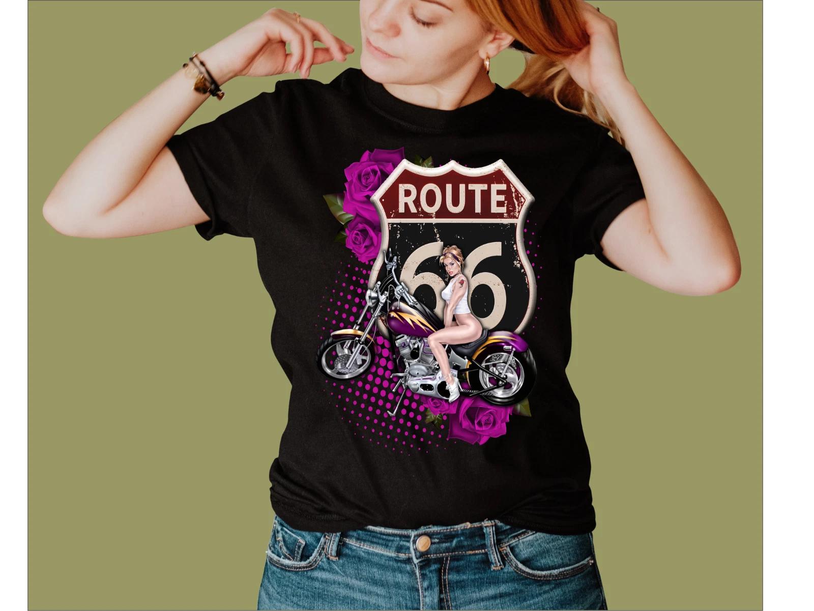 ROUTE 66 MOTORCYCLE T-SHIRT L