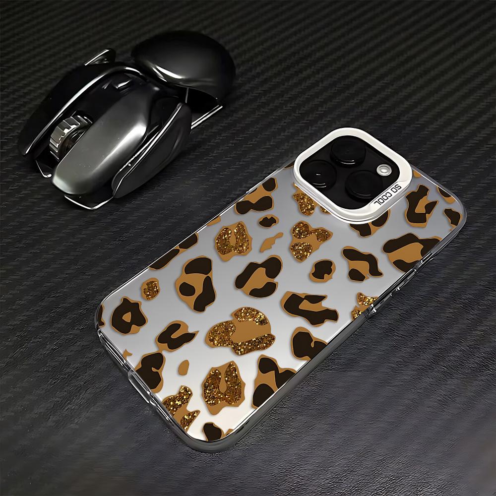 Shiny colorful leopard print Phone Case For Tecno Pova Spark Go 30C 20 7 Pova 6 Camon 40 30S 20 itel P36 A48 S23 Pro 4G 5G Cover