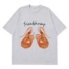 Cute Shrimp Holding Martini Cocktail Funny Friendshrimp Meme Tshirts Unisex Unisex Fashion Hiphop Loose Casual Cotton Tshirts