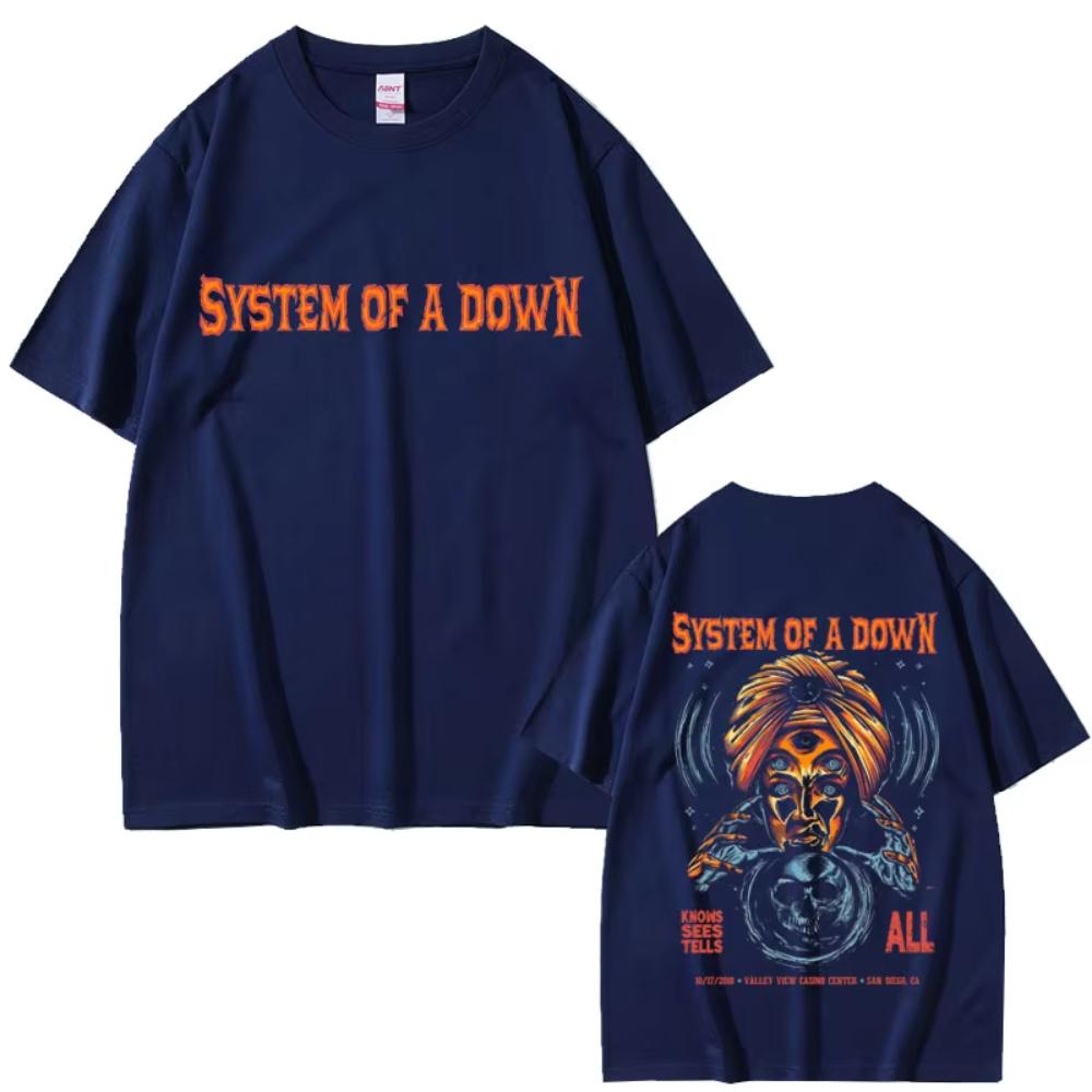 Alternative Metal Rock Band System of A Down Graphic T-shirt Men's Women Casual Cotton Vintage T-shirts Male Oversized T Shirts