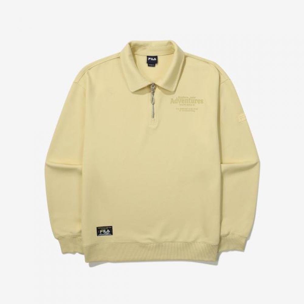 Fila Collar Half Zip Sweatshirt BUTTERYELLOW/100