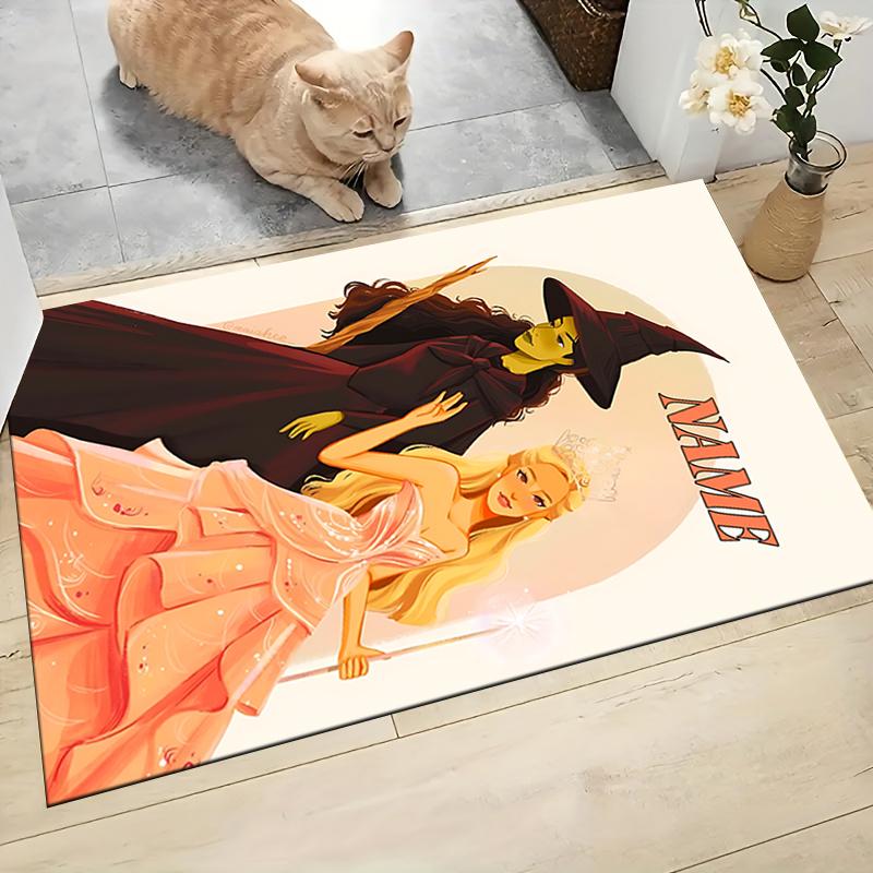 Custom Name Princess Pink Gown Carpet Rug Customizable Soft Washable Anti-Slip Home Living Room Sofa Mats Personalized Rug. 0909337