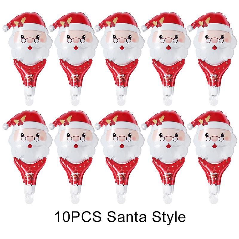 

10PCS/Pack Santa Claus Style Christmas Handheld Balloon Festive Atmosphere Decorating Prop Christmas New Year Party Supplies ZYF Other
