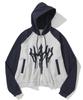 Not4Nerd N4Nd Trident Logo Raglan Hood Zip Up - Navy