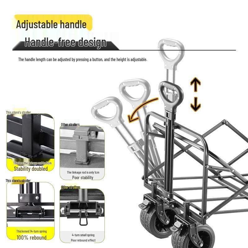 Portable Folding Camping Trolley for Outdoor and Grocery Use