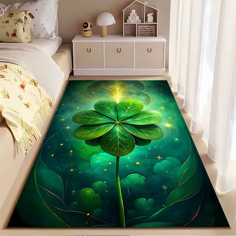 Four-Leaf Clover Green Design suitable as a non-slip mat for the living room or bedroom sofa