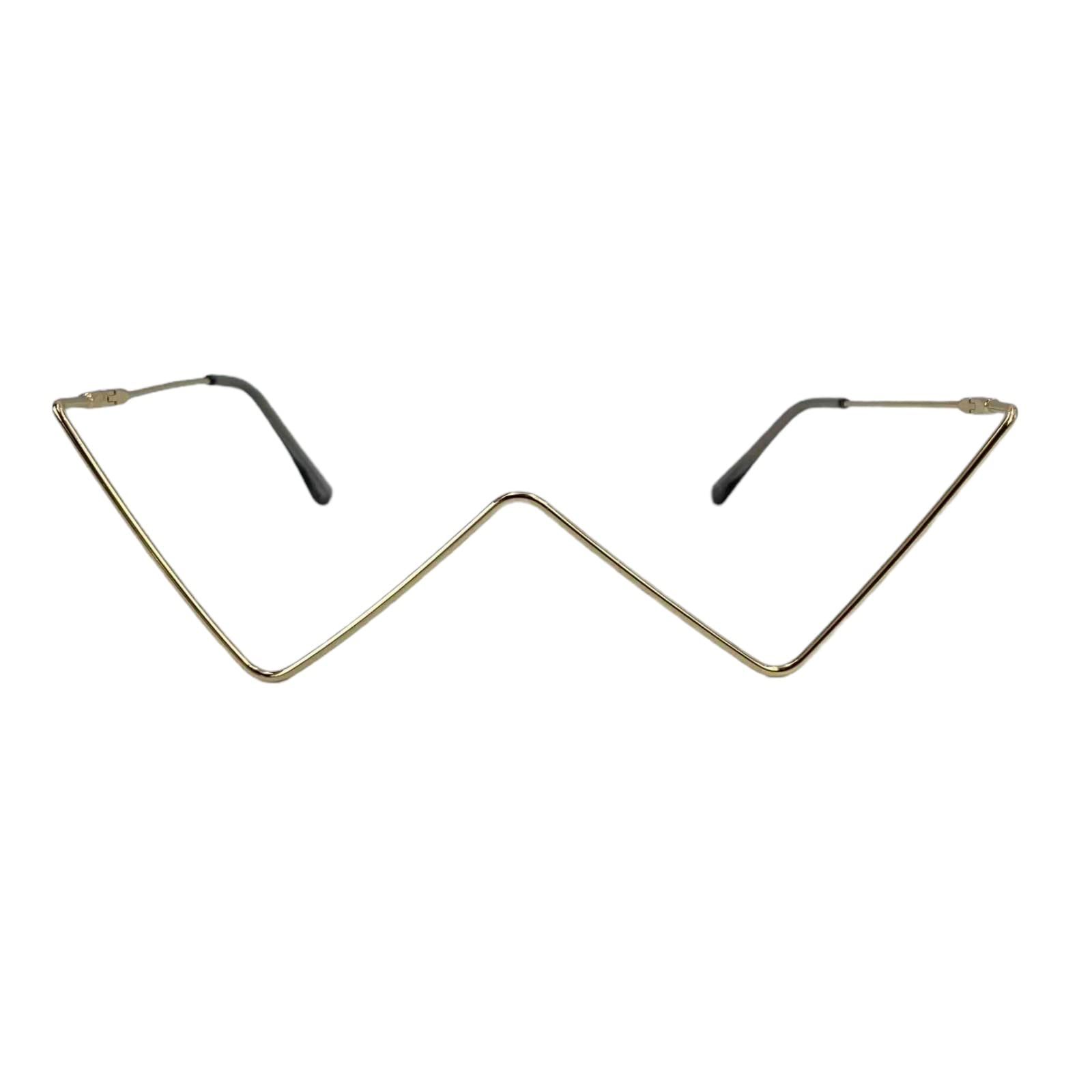 

Wire Glasses Jewelry No Lens Glasses Sunglasses Fashion Glasses Korean Unique Accessories W [Lunari] Shape/Gold (W Shape/Gold)